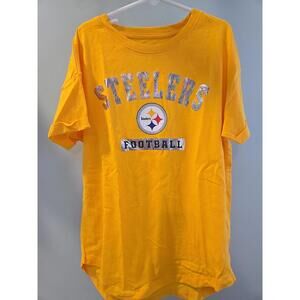 Girls Pittsburgh Steelers shirt size 10/12 New Iridescent Chrome Letters